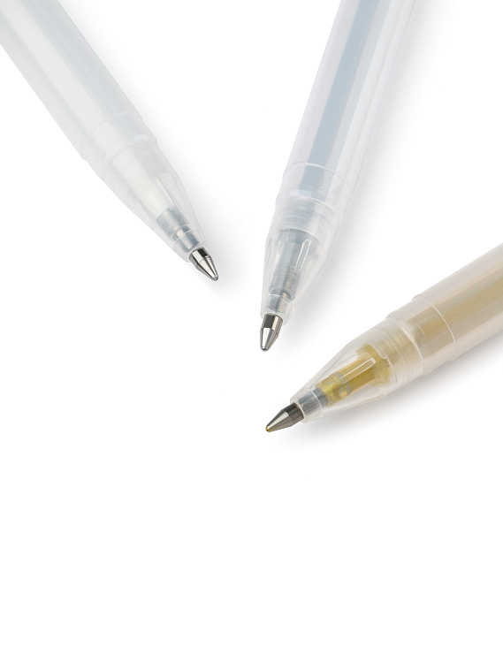 Набор ручек гелевых "Сонет", 3 шт, 0,6 мм (белая, серебро, золото) 606x758